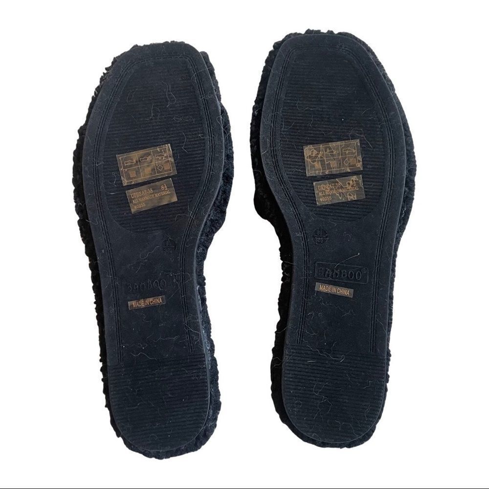 BAMBOO “upbeat 38” Black Fuzzy Band Slides - Picture 8 of 9